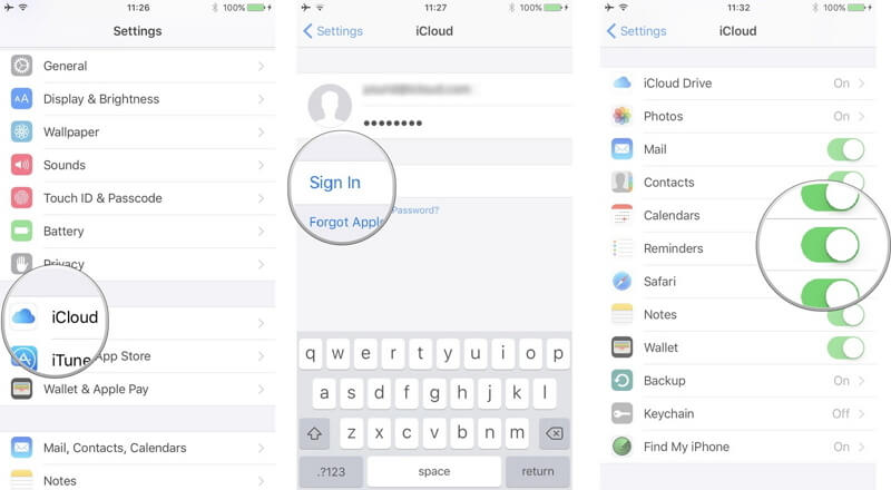 set up icloud on iphone