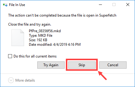 skip warning