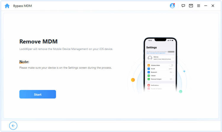 start to remove mdm with lockwiper