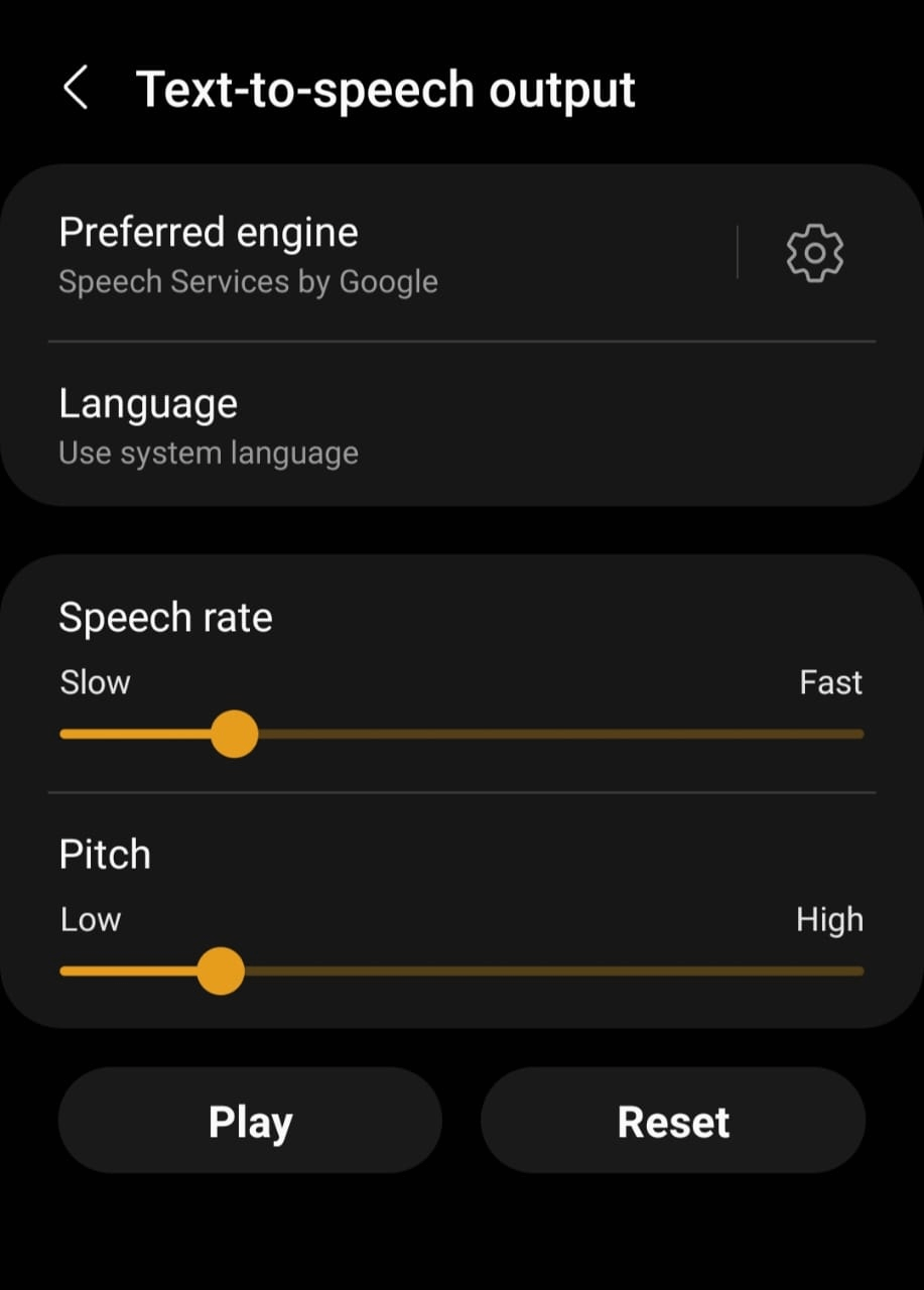 tts output on android