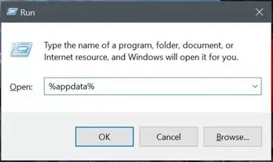 type appdata run to fix discord not working