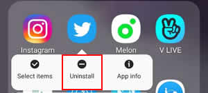 uninstall twitter on android