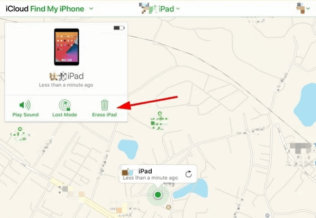how to reset a locked ipad via find my